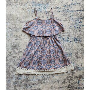 Altar'd State Women's Small Boho Layered Dress Tie Waist Layered